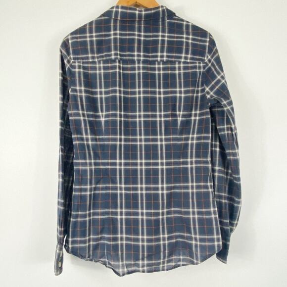 J. Crew Plaid Perfect Button Down Shirt in Navy - Picture 4 of 8